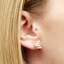 Crescent Moon Gemstone Earrings, thumbnail 2 of 5