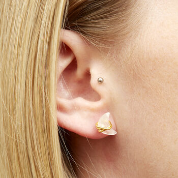 Crescent Moon Gemstone Earrings, 2 of 5