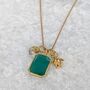 'The Trio' Green Onyx Gold Plated Necklace, thumbnail 1 of 10