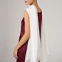 100% Mulberry Silk Scarf, Pearl White In Gift Box, thumbnail 1 of 5