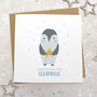 Personalised Glittery Penguin Christmas Card, thumbnail 2 of 2