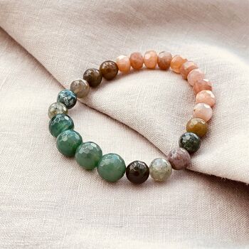 Sunstone And Moss Agate Bracelet, 3 of 6