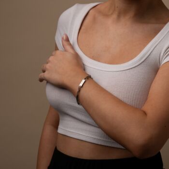 Womens Silver Herringbone Bracelet, 3 of 8