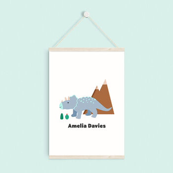 Personalised Triceratops Children's Print, 3 of 9