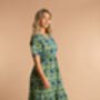 Indian Cotton Lime Patchouli Print Dress, thumbnail 2 of 5