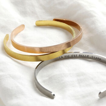 Personalised Hammered Stainless Steel Torque Bangle, 2 of 9