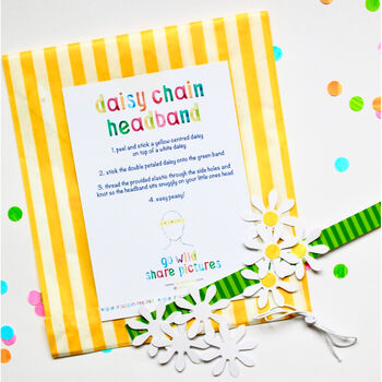 Kids Daisy Chain Headband Sustainable Paper Craft Kit, 3 of 4