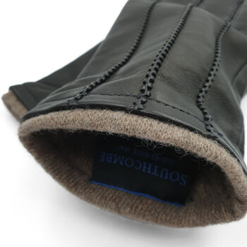 Denham. Men's Cashmere Lined Leather Touchscreen Gloves, 4 of 7