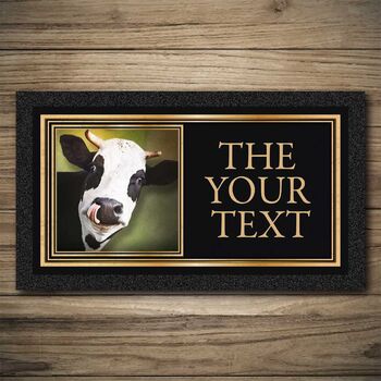 Personalised Bar Runner And Coasters Tipsy Cow, 3 of 8