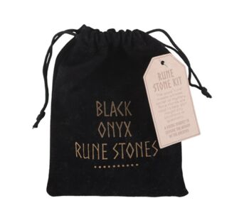 Black Onyx Rune Stones And Guide Book Set, 4 of 6