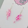Large Pink Iridescent Lightning Bolt Earrings, thumbnail 7 of 9