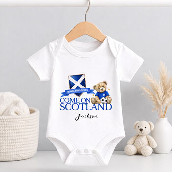 Personalised Scotland World Cup Baby Outfit, 3 of 9