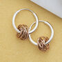 Nest Gold Plated Sterling Silver Huggie Hoop Earrings, thumbnail 2 of 5