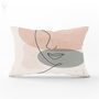 Pink And Grey Abstract Face Cushion, Minimalist Female Portrait Art, thumbnail 5 of 10