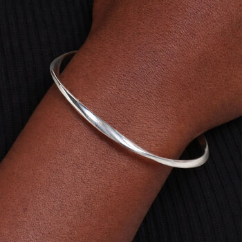 Sterling Silver Soft Twist Bangle Bracelet, 3 of 7