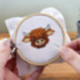 Bramble Farm Highland Cow Mini Cross Stitch Kit | Craft | Embroidery | Hobby, thumbnail 1 of 5
