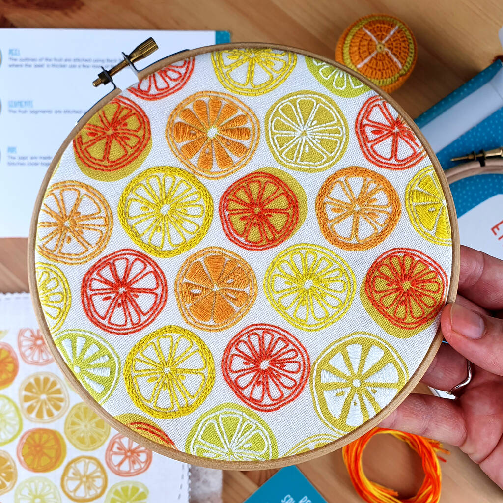 Oranges And Lemons Embroidery Kit, 1 of 6