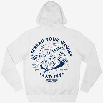 Spread Your Wings Unisex Fried Chicken Hoodie In White, 6 of 7