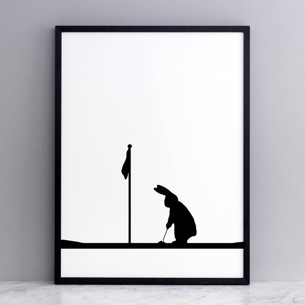 Golfing Rabbit Print