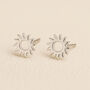Sterling Silver 'You Are My Sunshine' Sun Stud Earrings, thumbnail 1 of 8