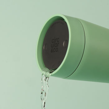 Circular And Co Travel Mug Made From Recycled Stainless Steel 12oz Seaglass Green, 4 of 8