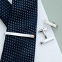Personalised Two Tone Cubic Tie Clip And Cufflink Set, thumbnail 8 of 12
