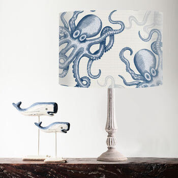 Octopus Lamp Shade, Random White On Blue, 7 of 9
