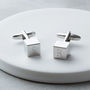 Personalised Engraved Cube Initial Cufflinks, thumbnail 1 of 2