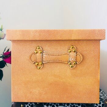 Peach Leather Decorative Box, 3 of 5