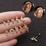 Screw Back Gold And Silver Stud Earring For Her, thumbnail 3 of 9
