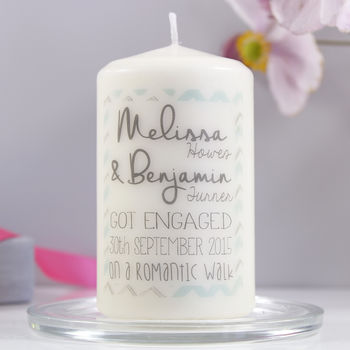 Personalised Engagement Chevron Candle, 4 of 6