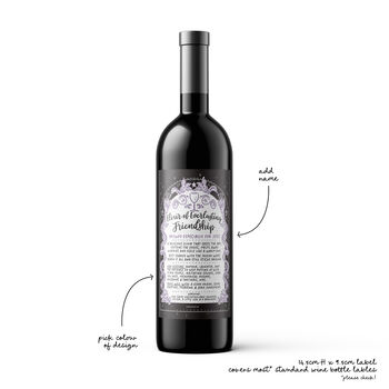 Personalised Wine Bottle Label Gift For Best Friend, 2 of 5