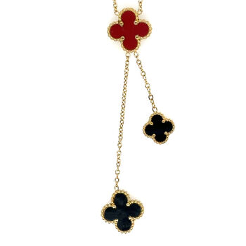 Double Sided Clover Necklace In Lariat Style, 8 of 9