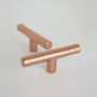 Copper Pull, T Shaped With Ridging Detail, thumbnail 6 of 10