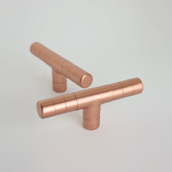 Copper Pull, T Shaped With Ridging Detail, 6 of 10