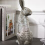 Silver Sitting Hare Easter Ornament, thumbnail 2 of 4