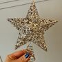 Gold Sparkle Star Tree Topper 21cm, thumbnail 1 of 3
