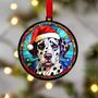 Dalmatian In Santa Hat Suncatcher Decoration, thumbnail 5 of 6