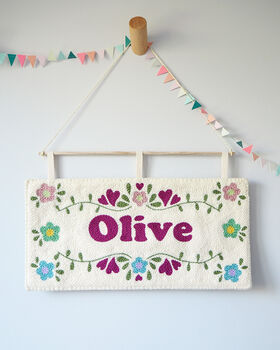 Floral Personalised Wall Hanging For Baby's Nursery, 6 of 6