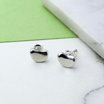 Bean Sterling Silver Studs, 3 of 7