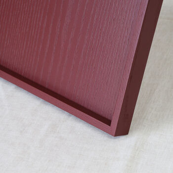 Handmade Dark Red Wooden Serving Tray, Lacquered Ottoman Cover Tray, 8 of 11