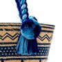 Blue Handwoven Straw Basket Bag, thumbnail 4 of 8