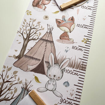 Personalised Teepee Animal Tribe Height Chart, 3 of 5