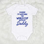 Watching Sport With Daddy Personalised Sports Babygrow, thumbnail 1 of 10