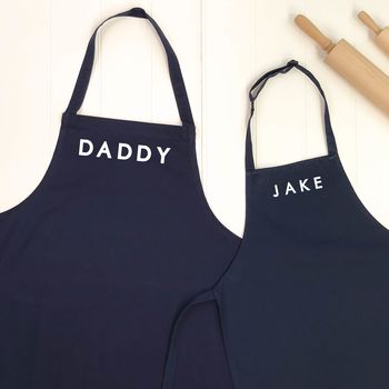 Personalised Dadddy And Me Apron Set, 2 of 9