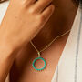 Halo Radiance Turquoise Silver/Gold Hoop Earrings, thumbnail 8 of 12