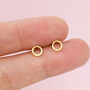 Sterling Silver Open Circle Screw Back Earrings, thumbnail 2 of 12