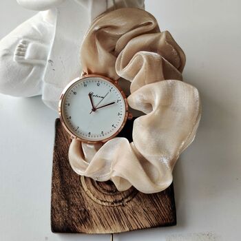 Handmade Cream Changeable Elastic Women Wristwatch, 2 of 7