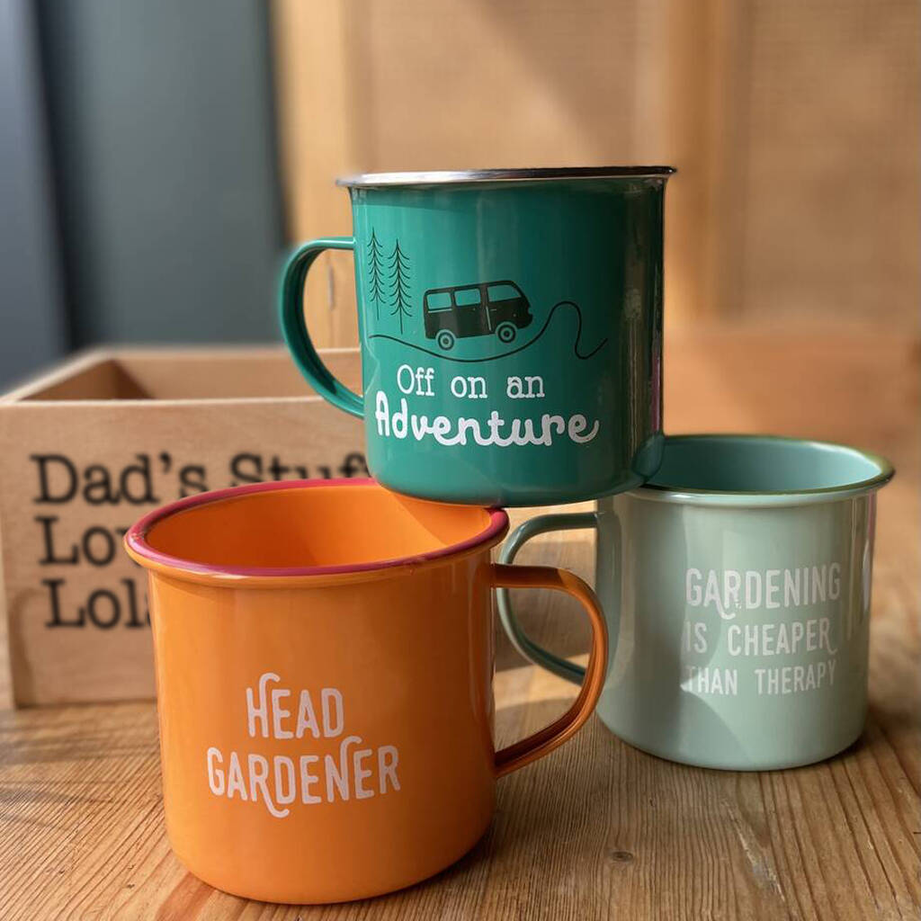 Dad’s Enamel Mug In A Personalised Odds And Ends Box, 1 of 2