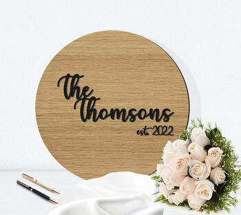 Circular Wood Wedding Guestbook Modern Style, 2 of 9